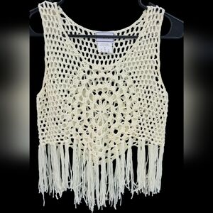 Cream Cropped Cut Out Tank Top